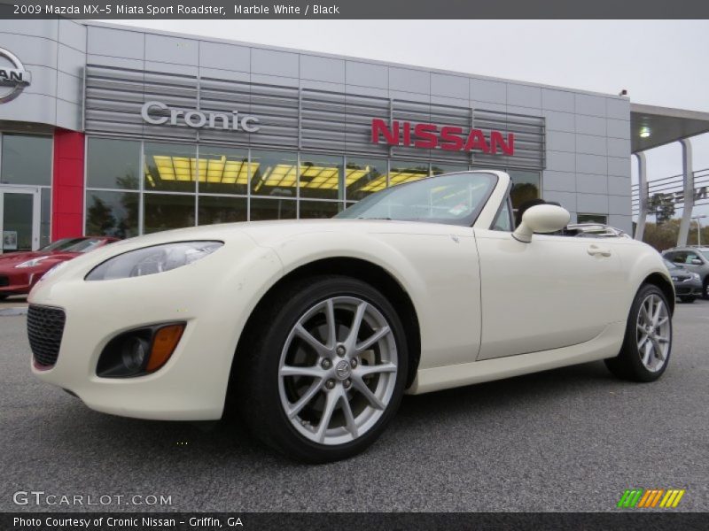 Marble White / Black 2009 Mazda MX-5 Miata Sport Roadster