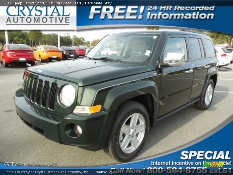Natural Green Pearl / Dark Slate Gray 2010 Jeep Patriot Sport