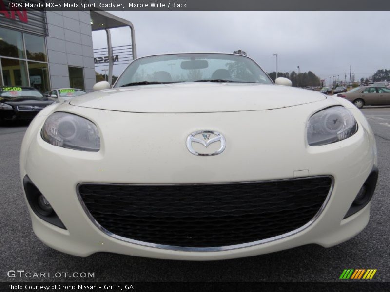 Marble White / Black 2009 Mazda MX-5 Miata Sport Roadster