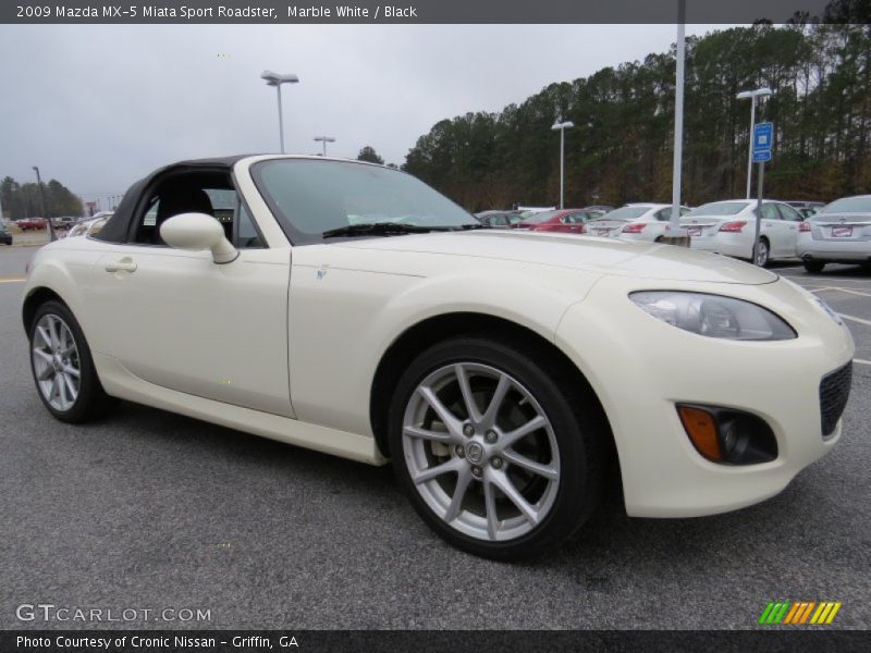 Marble White / Black 2009 Mazda MX-5 Miata Sport Roadster