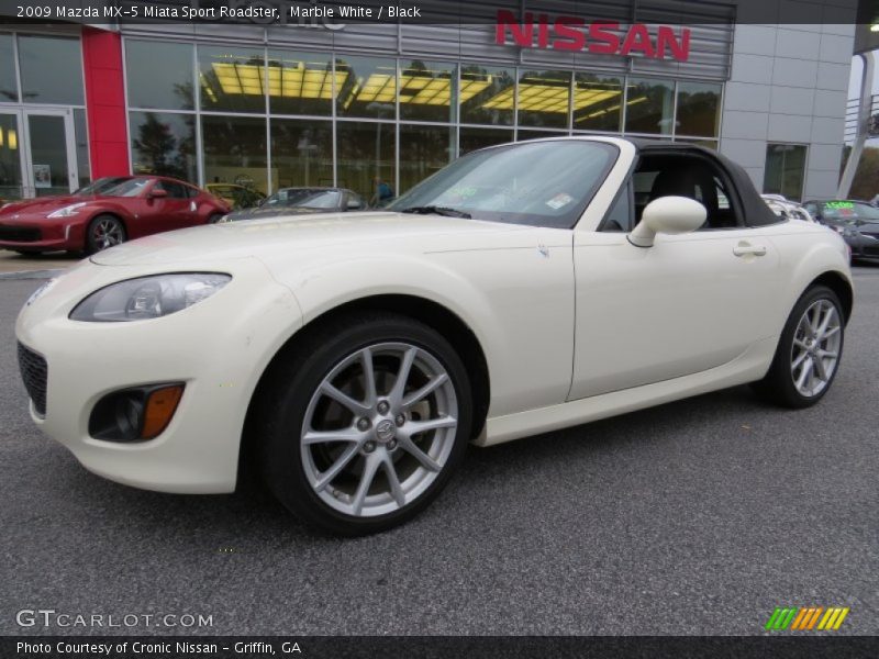 Marble White / Black 2009 Mazda MX-5 Miata Sport Roadster