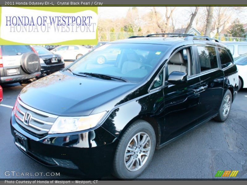 Crystal Black Pearl / Gray 2011 Honda Odyssey EX-L