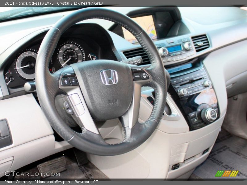 Crystal Black Pearl / Gray 2011 Honda Odyssey EX-L