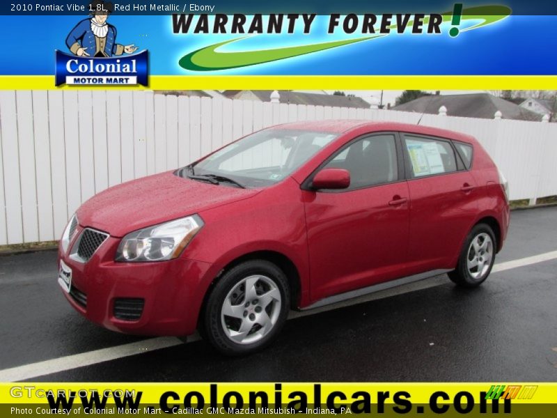 Red Hot Metallic / Ebony 2010 Pontiac Vibe 1.8L