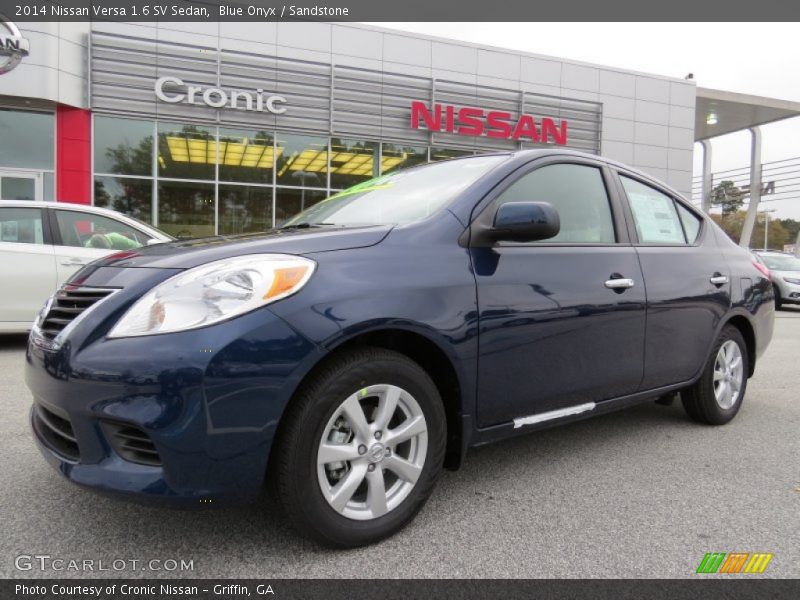 Blue Onyx / Sandstone 2014 Nissan Versa 1.6 SV Sedan