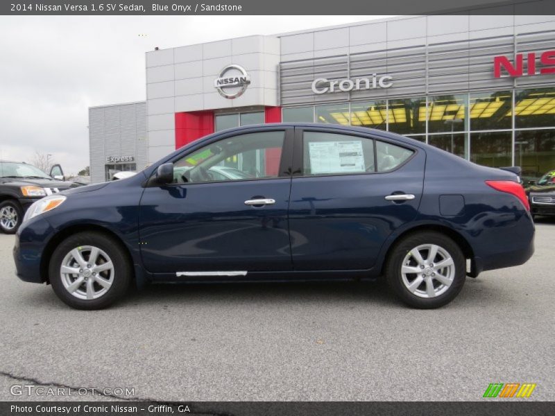 Blue Onyx / Sandstone 2014 Nissan Versa 1.6 SV Sedan