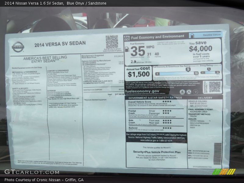 Blue Onyx / Sandstone 2014 Nissan Versa 1.6 SV Sedan