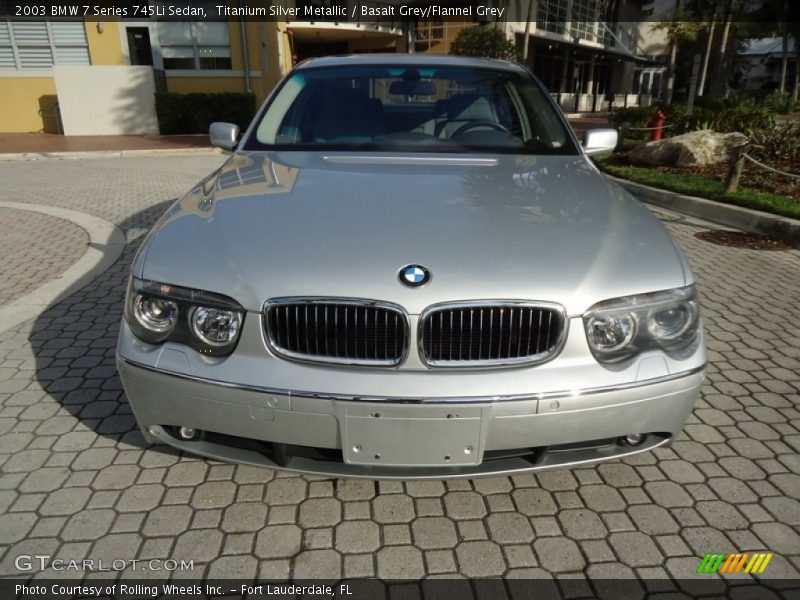 Titanium Silver Metallic / Basalt Grey/Flannel Grey 2003 BMW 7 Series 745Li Sedan