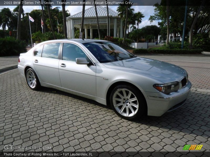 Titanium Silver Metallic / Basalt Grey/Flannel Grey 2003 BMW 7 Series 745Li Sedan