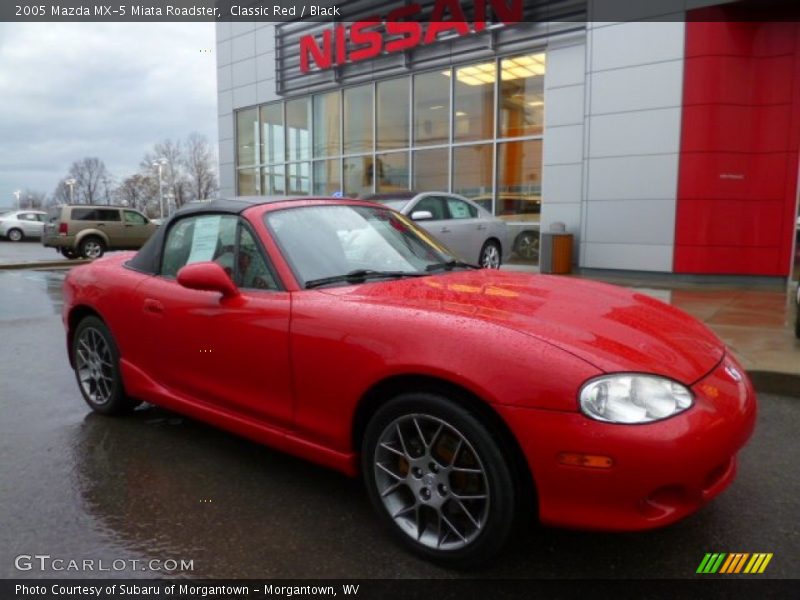 Classic Red / Black 2005 Mazda MX-5 Miata Roadster