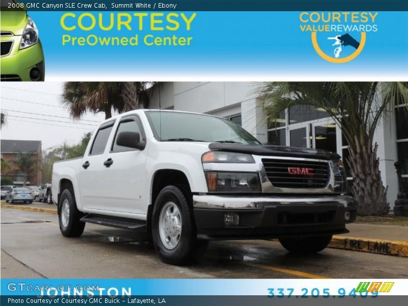 Summit White / Ebony 2008 GMC Canyon SLE Crew Cab