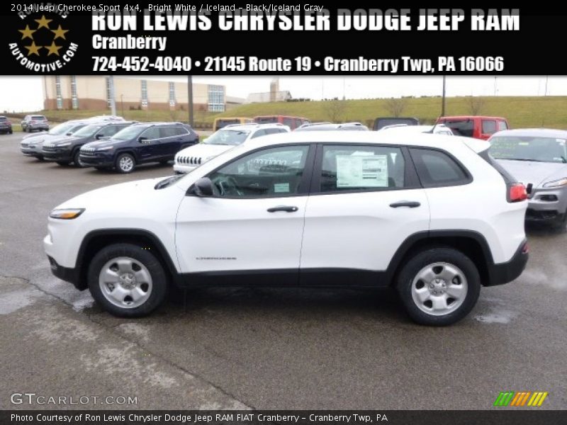 Bright White / Iceland - Black/Iceland Gray 2014 Jeep Cherokee Sport 4x4