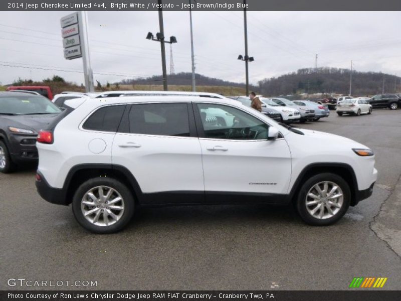 Bright White / Vesuvio - Jeep Brown/Indigo Blue 2014 Jeep Cherokee Limited 4x4