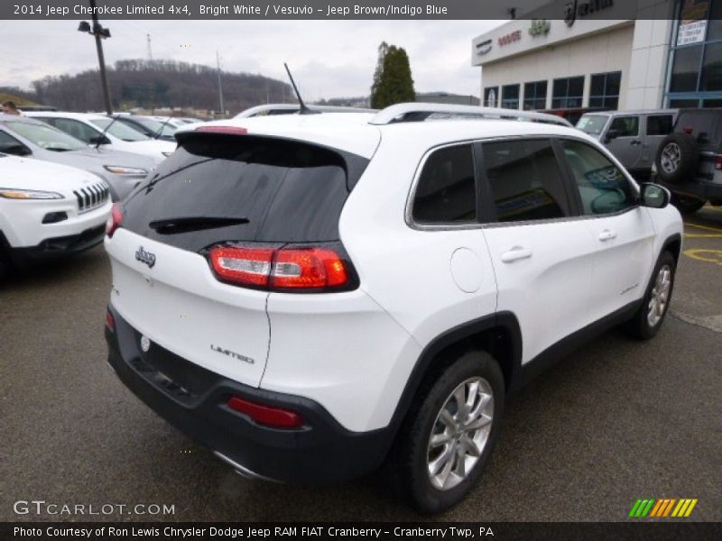 Bright White / Vesuvio - Jeep Brown/Indigo Blue 2014 Jeep Cherokee Limited 4x4
