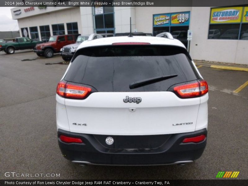 Bright White / Vesuvio - Jeep Brown/Indigo Blue 2014 Jeep Cherokee Limited 4x4