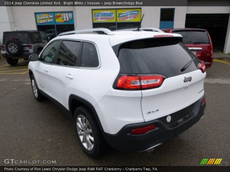 Bright White / Vesuvio - Jeep Brown/Indigo Blue 2014 Jeep Cherokee Limited 4x4