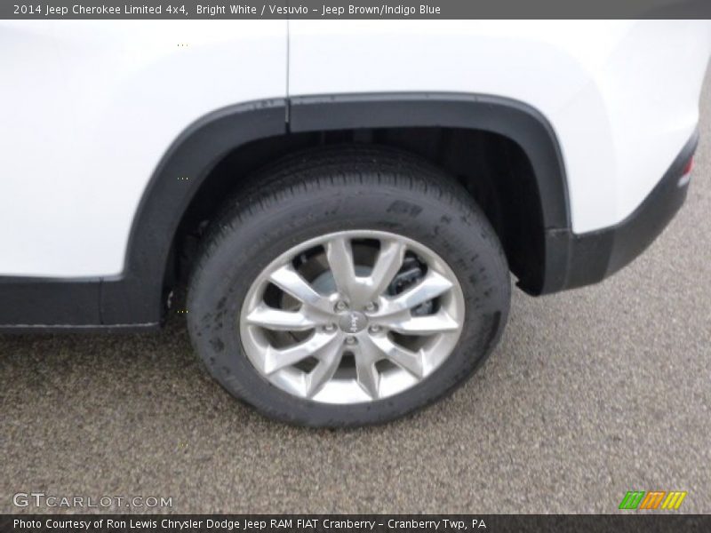 Bright White / Vesuvio - Jeep Brown/Indigo Blue 2014 Jeep Cherokee Limited 4x4