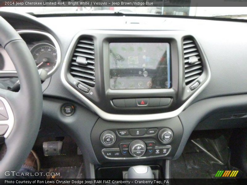Bright White / Vesuvio - Jeep Brown/Indigo Blue 2014 Jeep Cherokee Limited 4x4