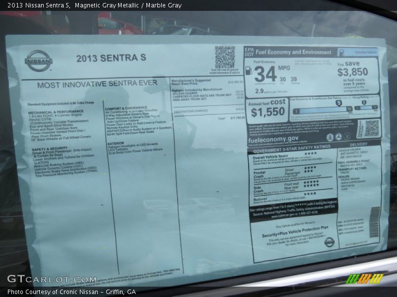 Magnetic Gray Metallic / Marble Gray 2013 Nissan Sentra S