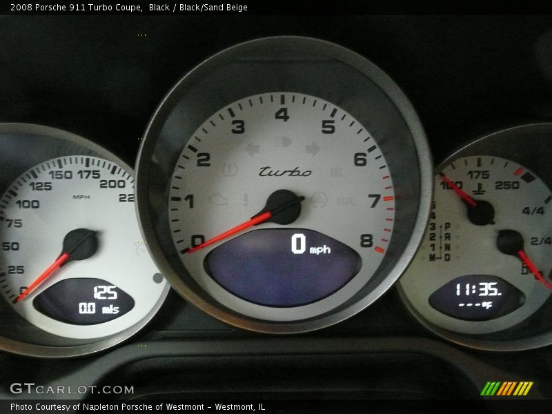 Black / Black/Sand Beige 2008 Porsche 911 Turbo Coupe
