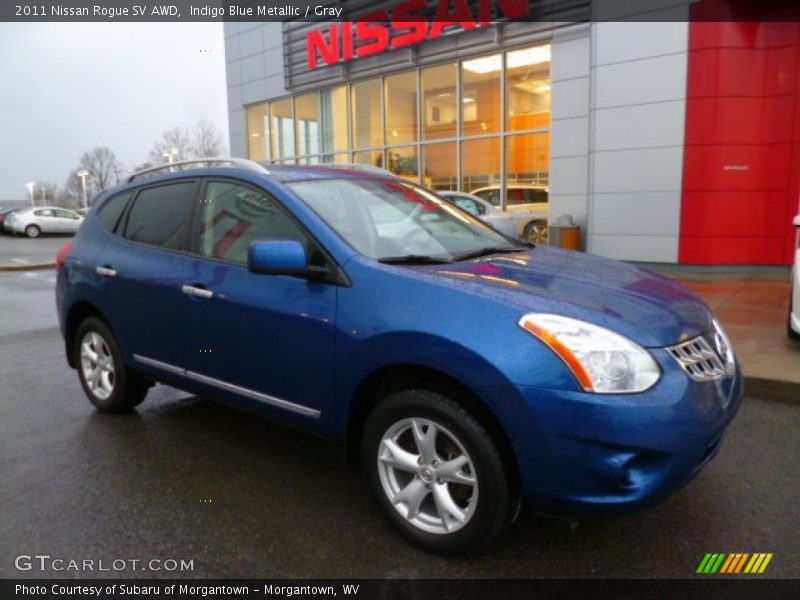 Indigo Blue Metallic / Gray 2011 Nissan Rogue SV AWD