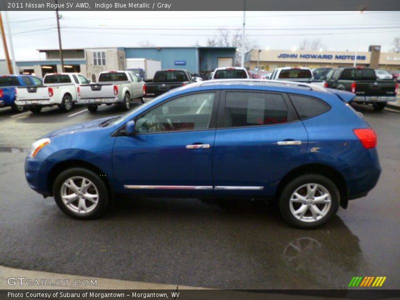 Indigo Blue Metallic / Gray 2011 Nissan Rogue SV AWD