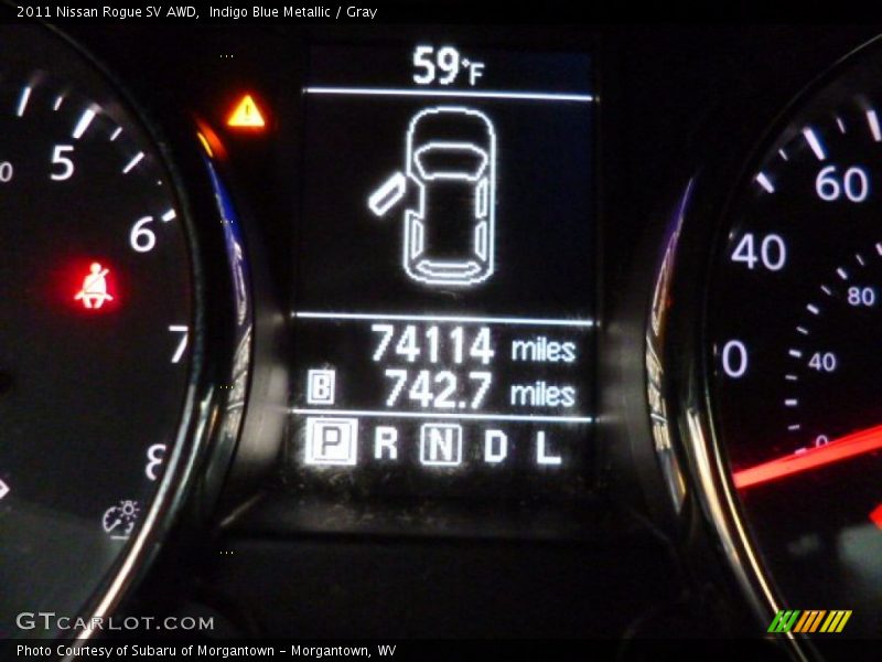 Indigo Blue Metallic / Gray 2011 Nissan Rogue SV AWD