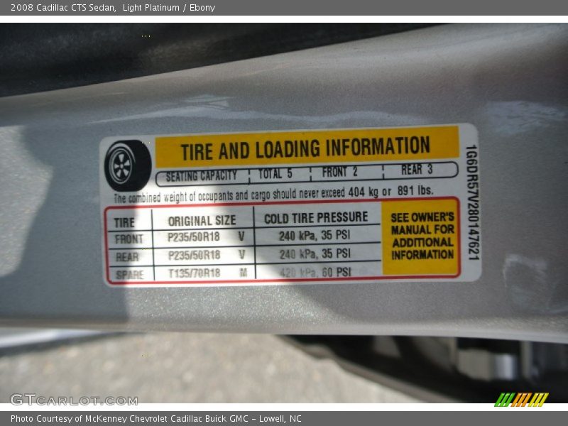 Light Platinum / Ebony 2008 Cadillac CTS Sedan