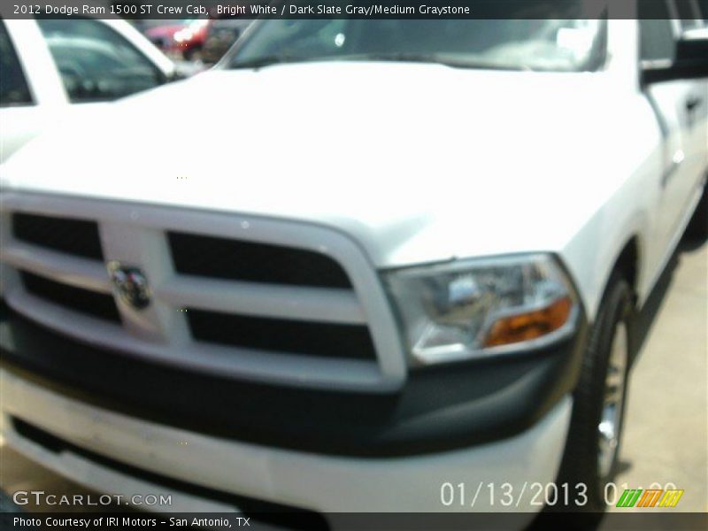 Bright White / Dark Slate Gray/Medium Graystone 2012 Dodge Ram 1500 ST Crew Cab