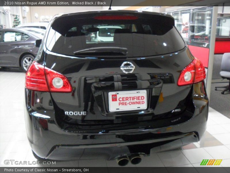 Wicked Black / Black 2010 Nissan Rogue AWD Krom Edition