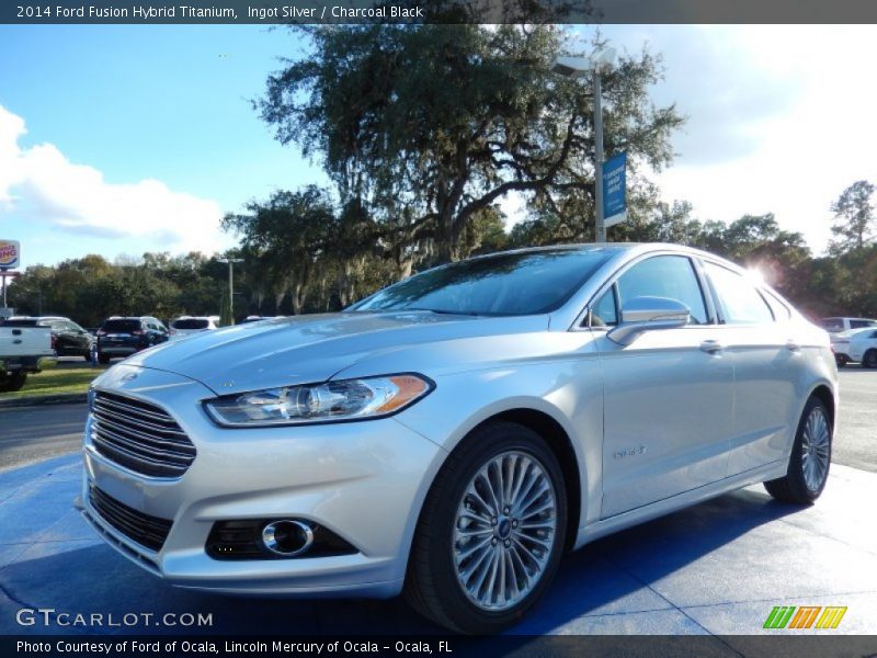 Ingot Silver / Charcoal Black 2014 Ford Fusion Hybrid Titanium