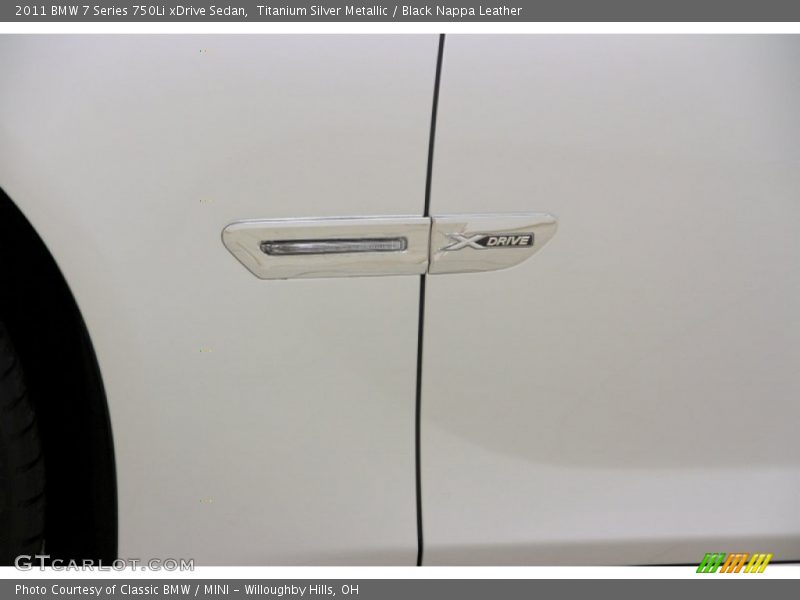 Titanium Silver Metallic / Black Nappa Leather 2011 BMW 7 Series 750Li xDrive Sedan