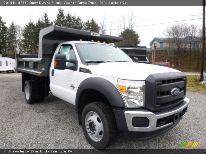 Front 3/4 View of 2014 F550 Super Duty XL Regular Cab 4x4 Dump Truck