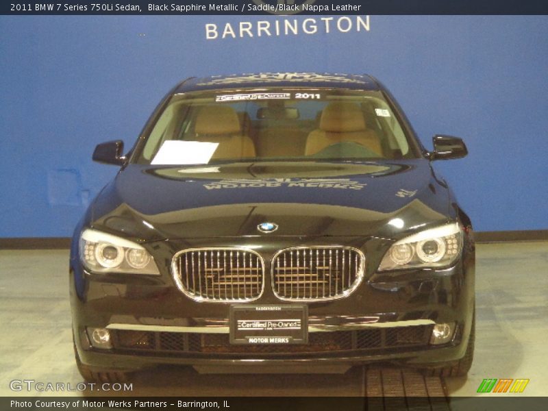 Black Sapphire Metallic / Saddle/Black Nappa Leather 2011 BMW 7 Series 750Li Sedan