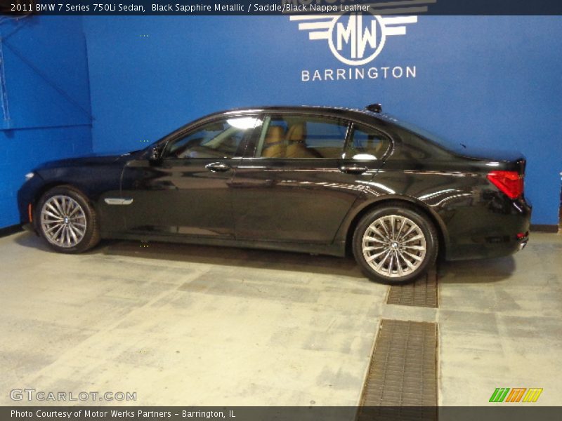 Black Sapphire Metallic / Saddle/Black Nappa Leather 2011 BMW 7 Series 750Li Sedan