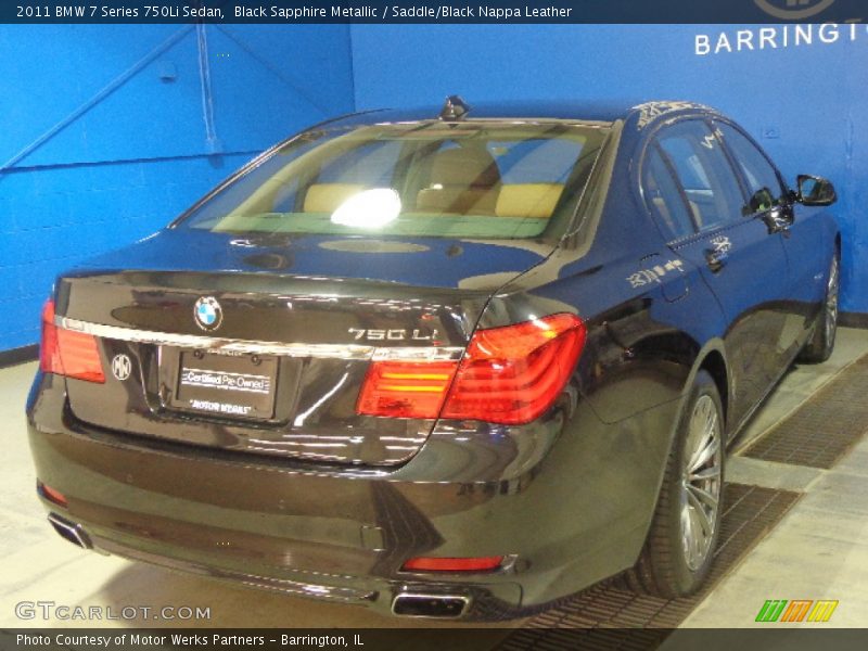 Black Sapphire Metallic / Saddle/Black Nappa Leather 2011 BMW 7 Series 750Li Sedan
