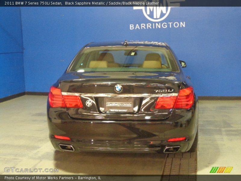 Black Sapphire Metallic / Saddle/Black Nappa Leather 2011 BMW 7 Series 750Li Sedan