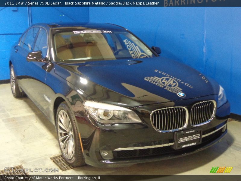 Black Sapphire Metallic / Saddle/Black Nappa Leather 2011 BMW 7 Series 750Li Sedan