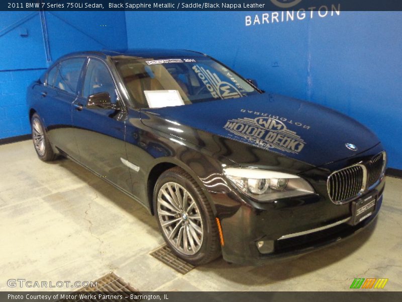Black Sapphire Metallic / Saddle/Black Nappa Leather 2011 BMW 7 Series 750Li Sedan
