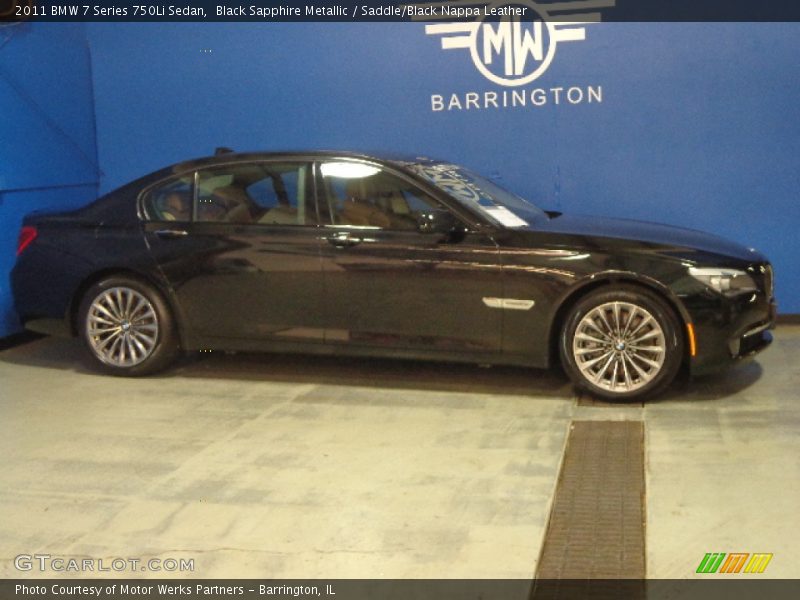 Black Sapphire Metallic / Saddle/Black Nappa Leather 2011 BMW 7 Series 750Li Sedan