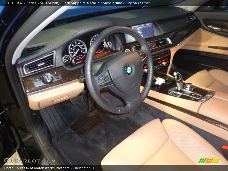 Black Sapphire Metallic / Saddle/Black Nappa Leather 2011 BMW 7 Series 750Li Sedan