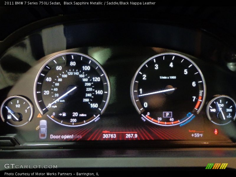 Black Sapphire Metallic / Saddle/Black Nappa Leather 2011 BMW 7 Series 750Li Sedan