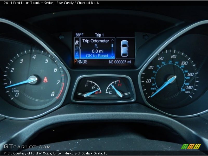 Blue Candy / Charcoal Black 2014 Ford Focus Titanium Sedan