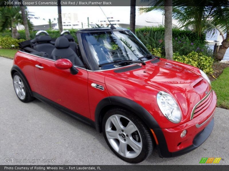 Chili Red / Black/Panther Black 2006 Mini Cooper S Convertible