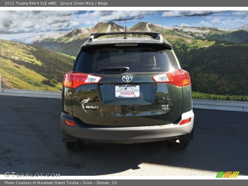 Spruce Green Mica / Beige 2013 Toyota RAV4 XLE AWD