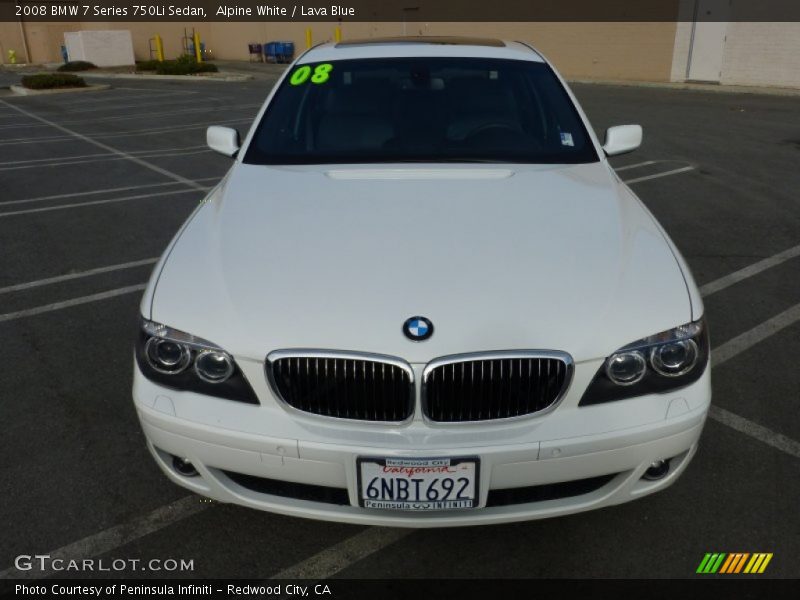 Alpine White / Lava Blue 2008 BMW 7 Series 750Li Sedan
