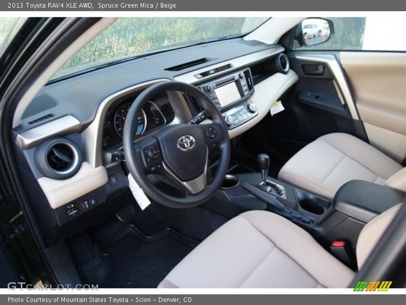 Spruce Green Mica / Beige 2013 Toyota RAV4 XLE AWD