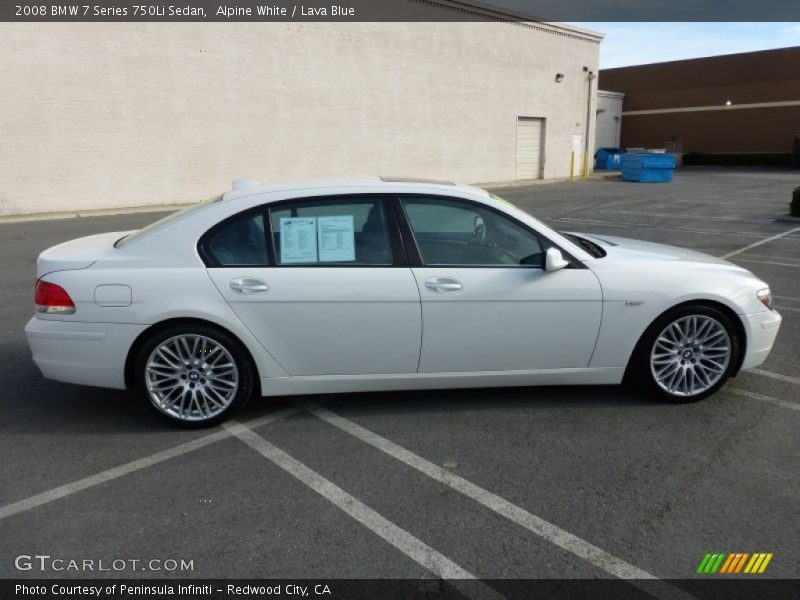 Alpine White / Lava Blue 2008 BMW 7 Series 750Li Sedan