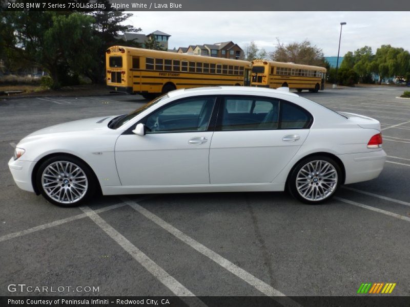 Alpine White / Lava Blue 2008 BMW 7 Series 750Li Sedan