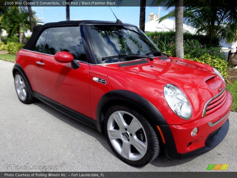 Chili Red / Black/Panther Black 2006 Mini Cooper S Convertible